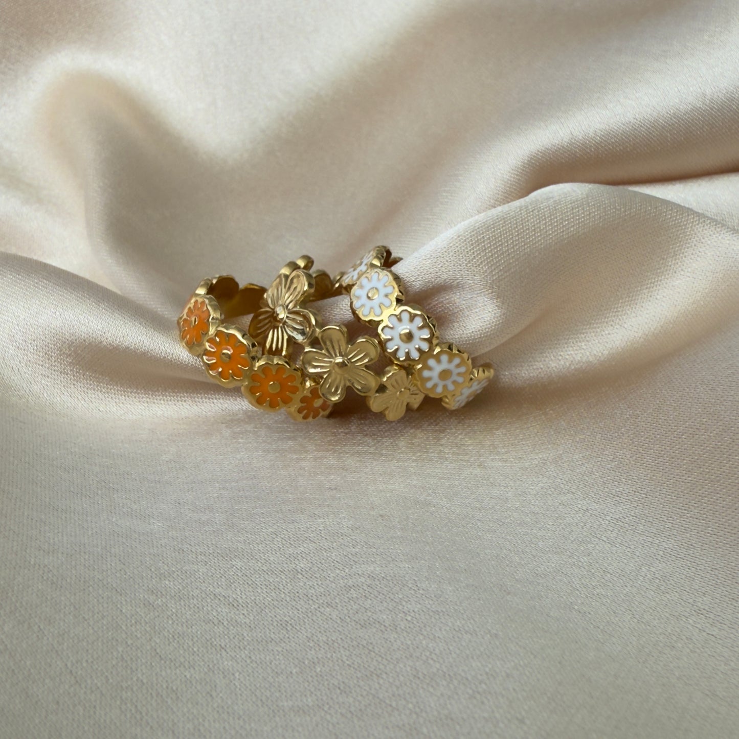 Laila White Enamel Ring