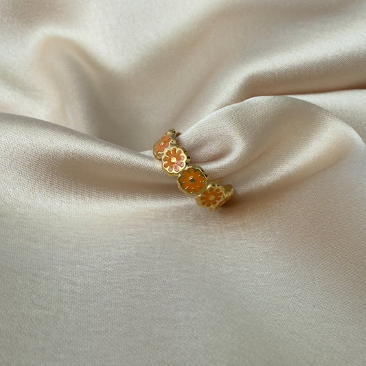 Laila Orange Enamel Ring