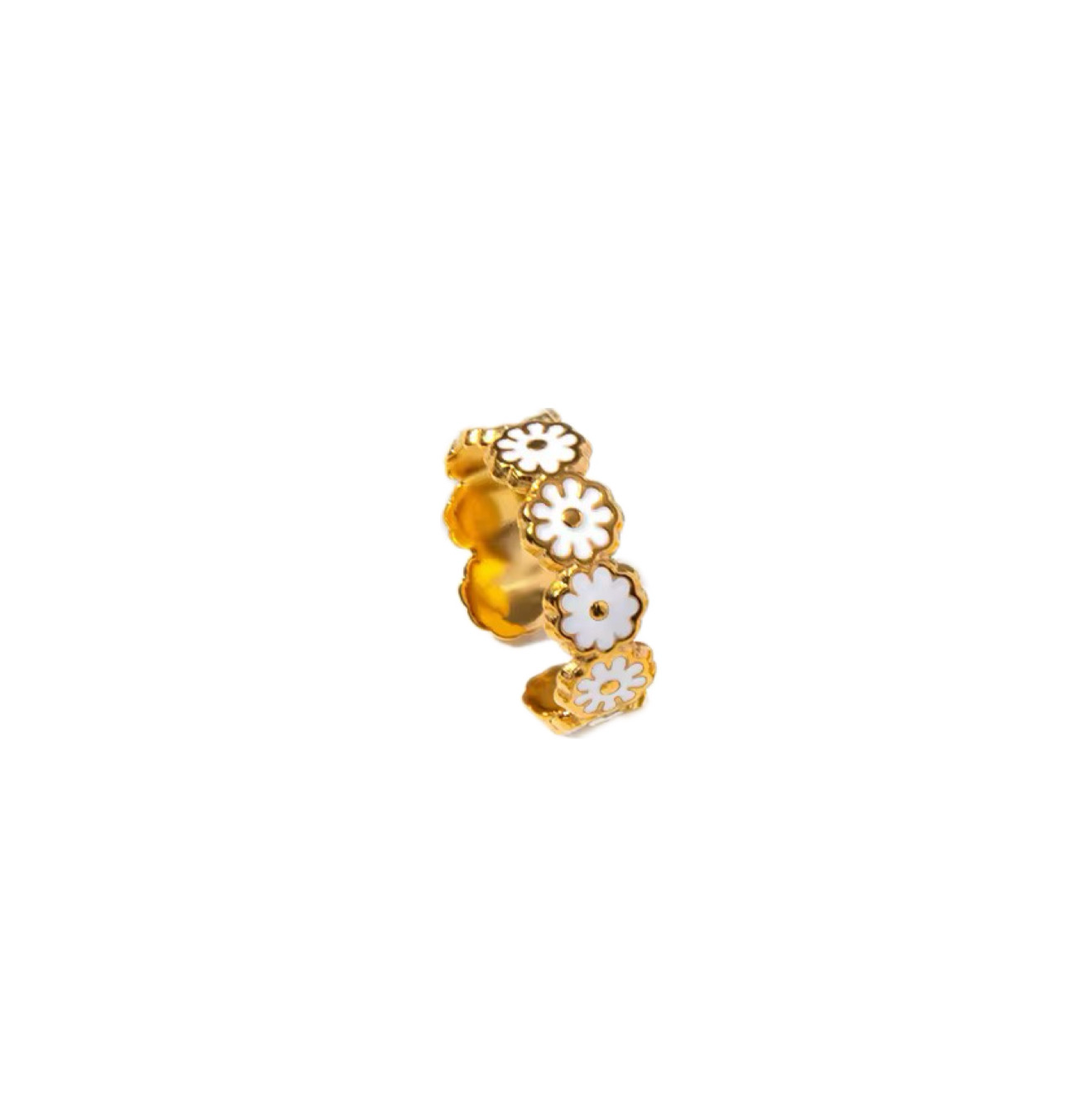 Laila White Enamel Ring