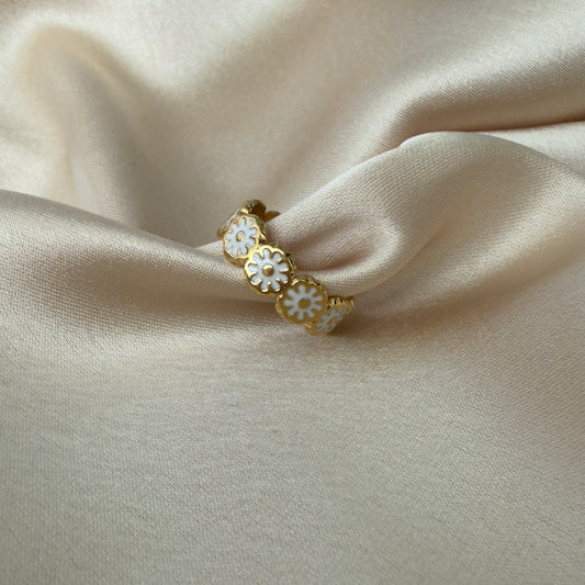 Laila White Enamel Ring
