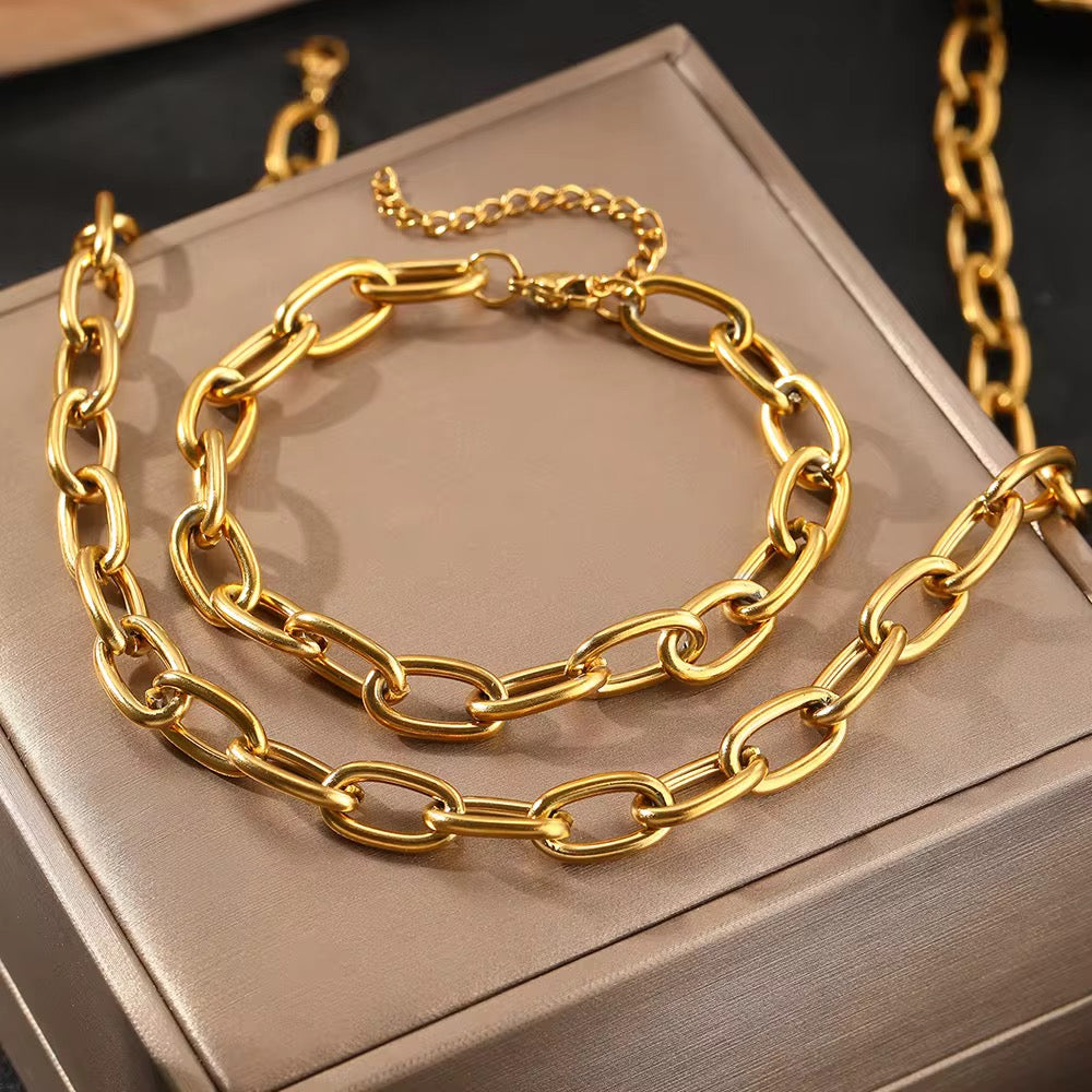 Chunky Necklace/Bracelet Set