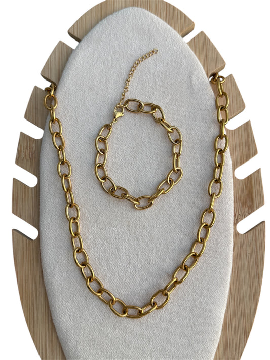 Chunky Necklace/Bracelet Set