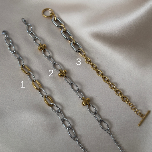 Two Tones Chunky Bracelets