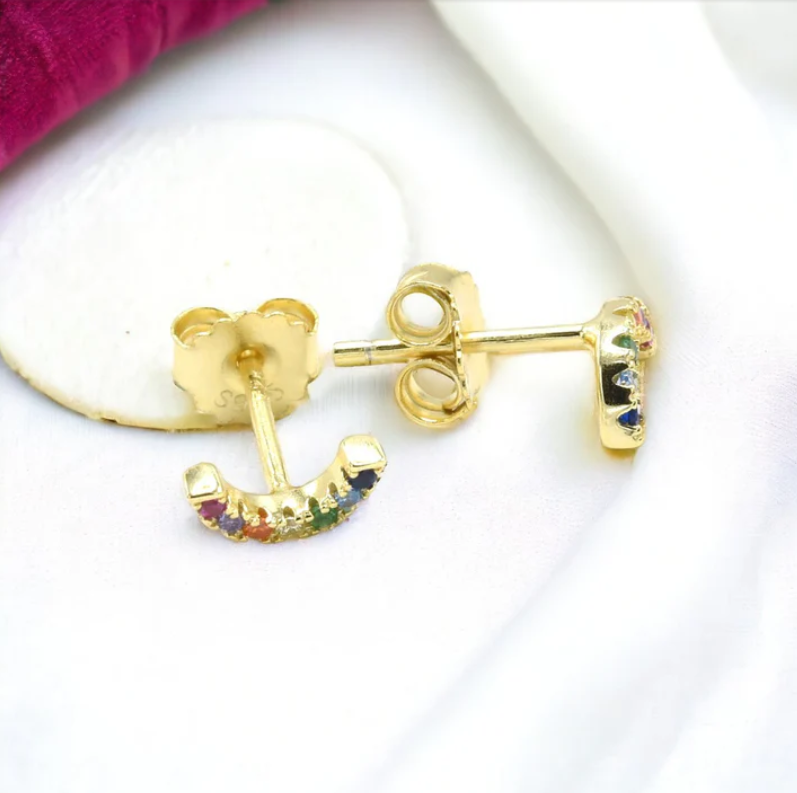 Multicolor Diamond Earrings Plata 925